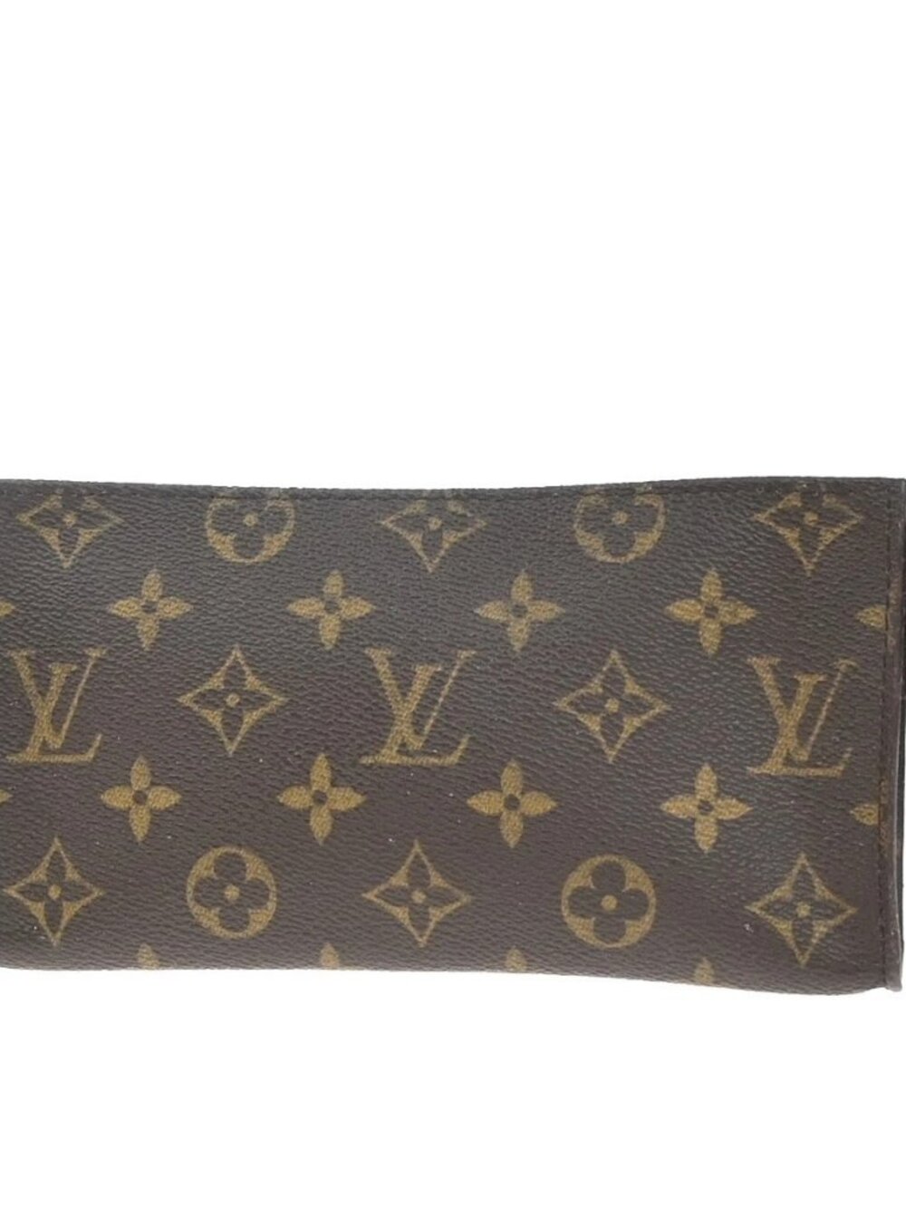 LOUIS VUITTON Logo BUCKET GM Pouch Bag Monogram Leather Brown France 04KP002